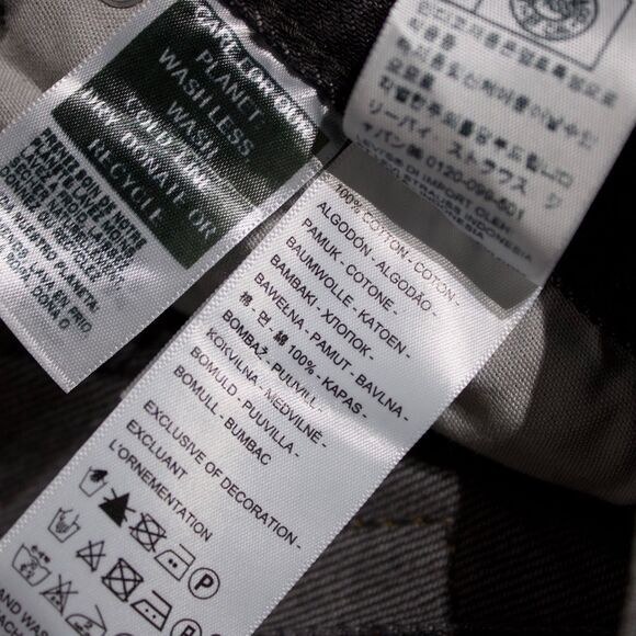 NWT $128 Levi's Premium 501 '90s Black Denim Studded Western Jeans Women 28x30 - Picture 12 of 16